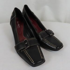 Aerosoles Flexation Black Leather Dress Shoe Sz. 7 1/2